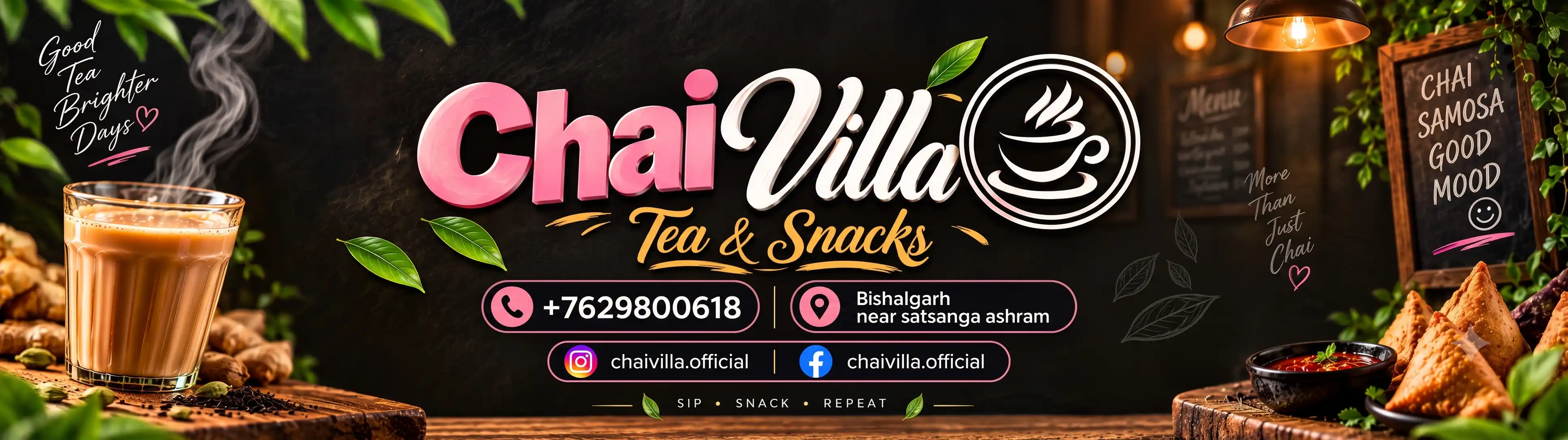 Chai Villa Glowsign Storefront Banner
