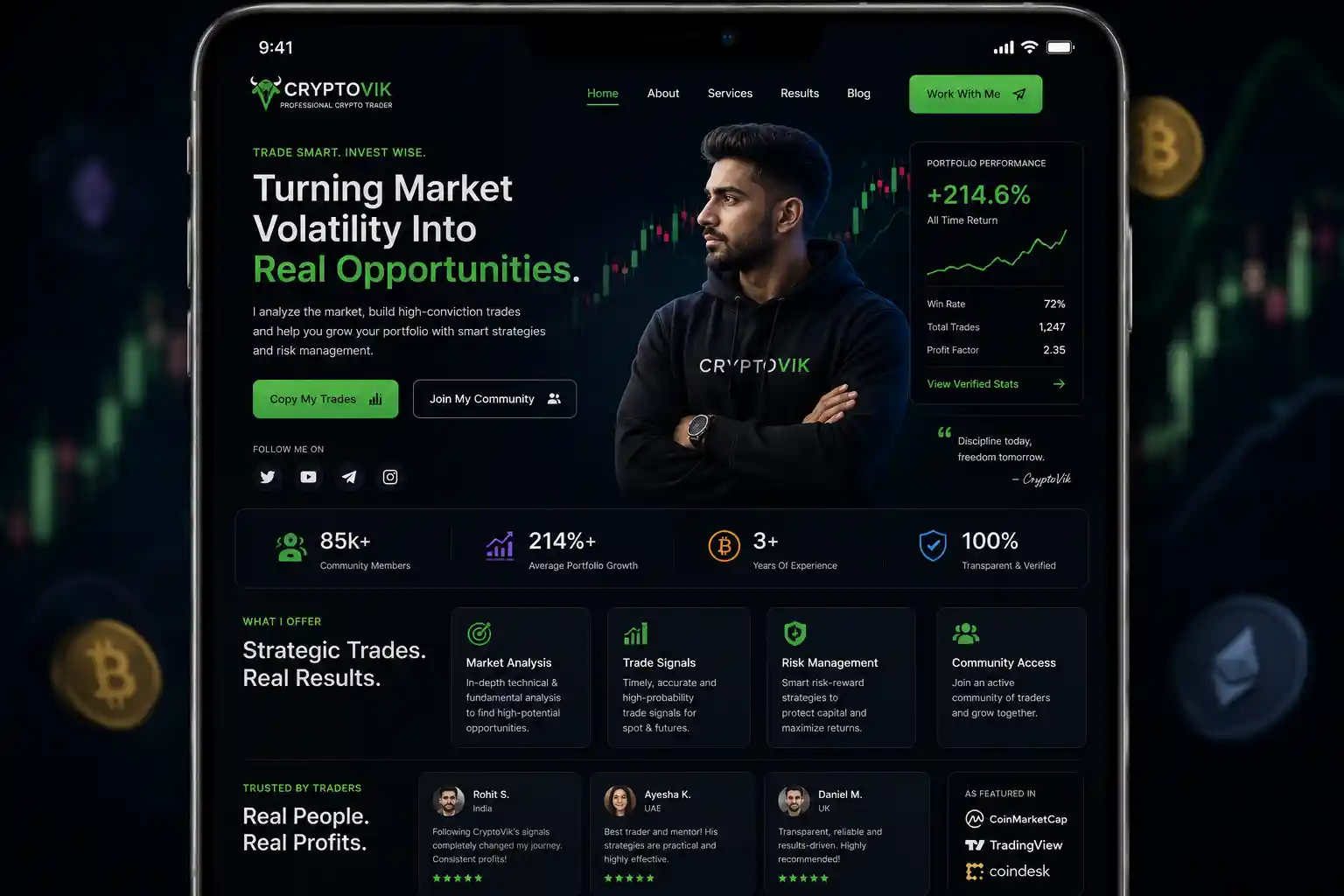 CryptoVik Trader & Analytics UI