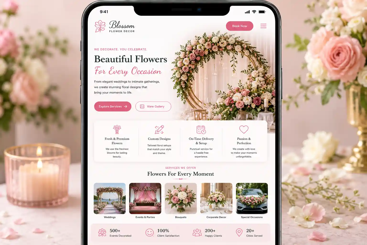 Blossom Flora & Wedding Decor UI