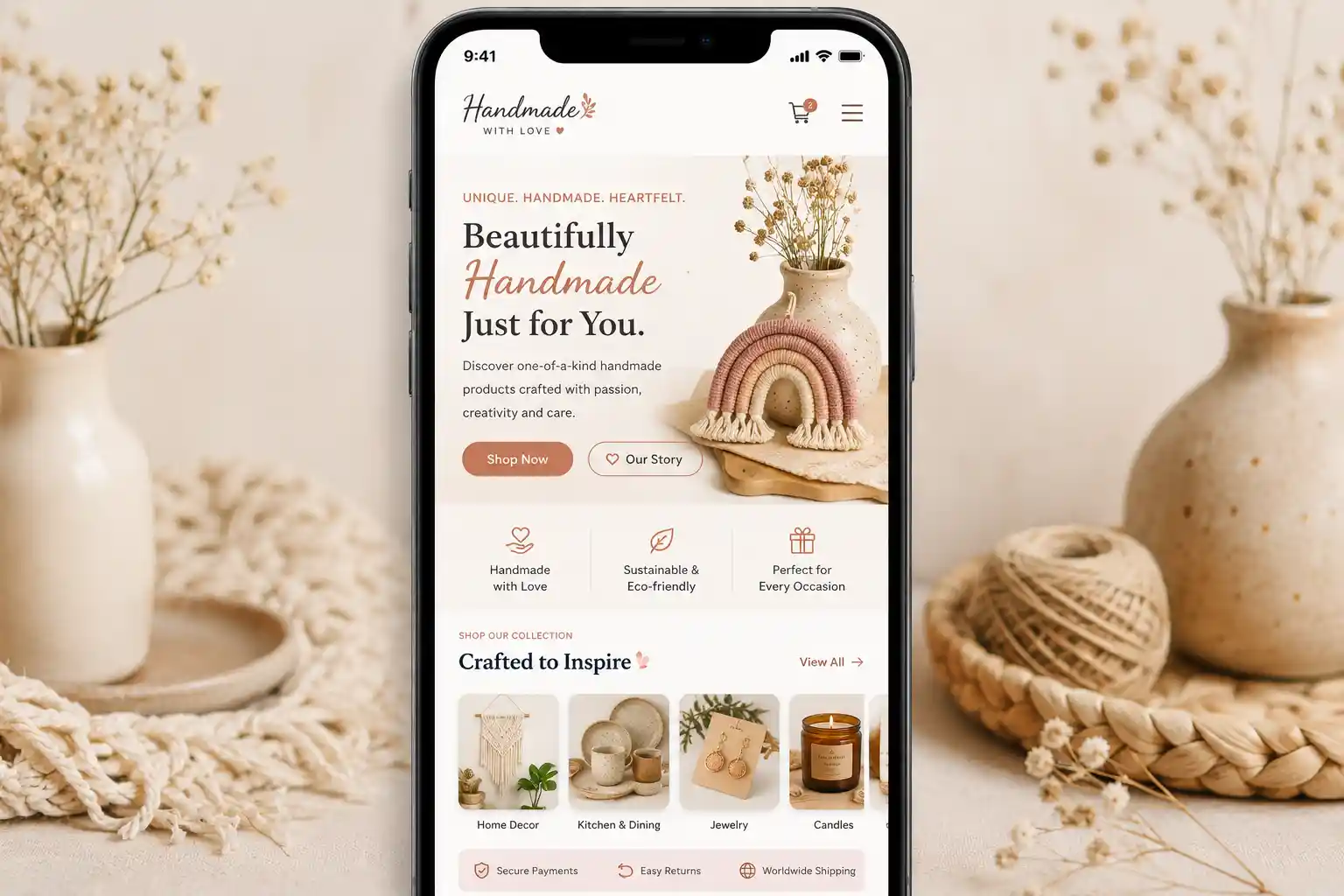 Handmade Crafts & Artisan Decor UI