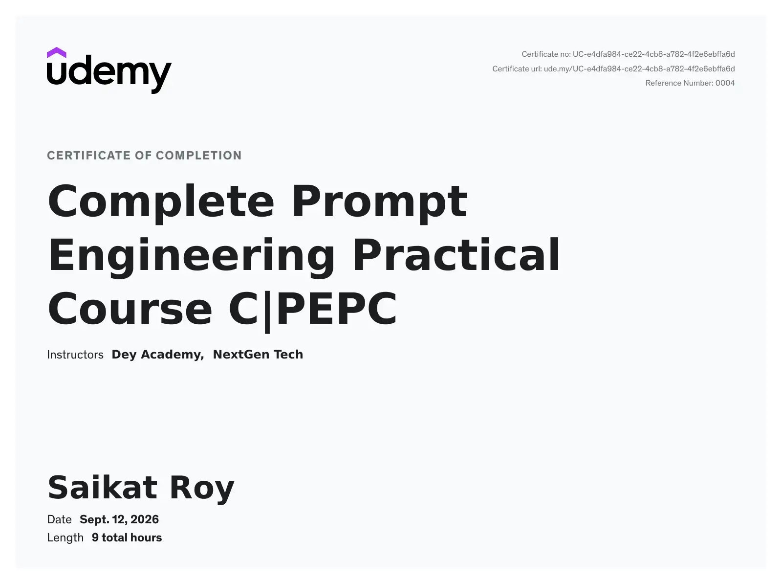Complete Prompt Engineering Practical Course C|PEPC